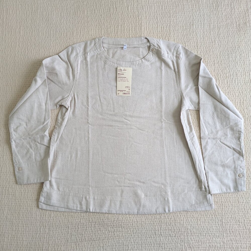 Muji Organic Cotton Flannel Pullover Shirt NWT